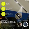 Marketing image showing features of a parasol with text descriptions and close-up views. Anteprima dell’immagine prodotto