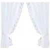 Gardinenset Blumen Rosa 140x120 cm – Satin Bistrogardine Produktbild-Vorschau 2
