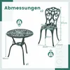 A size chart showing a bistro table and two chairs with dimensions and weight limits. Náhľad obrázku produktu