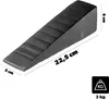 A steel wedge used for splitting wood, with dimensions and weight indicated. Voir les images du produit