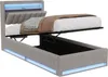UnboxG Graues Samt-Einzelbett 90x200 cm mit Stauraum, Produktbild-Vorschau 11