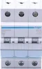 A front view of a three-pole circuit breaker. Produktbild-Vorschau