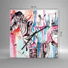 Wanduhr - Quadrat - Glasuhr - Zebra Tiere Natur bunte - Produktbild-Vorschau 3