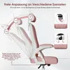 Diagram showing adjustable angles and features of an ergonomic office chair. Produktbild-Vorschau