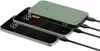 A green power bank is charging two smartphones. Voir les images du produit
