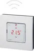 A white digital thermostat with a red display showing the temperature. Produktbild-Vorschau