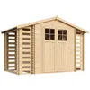 Maison en bois Maison de jardin avec abri pour bois de Voir les images du produit 3