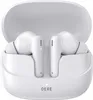 A pair of white wireless earbuds in their charging case. Produktbild-Vorschau