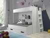 Patrová postel s úložným prostorem Lada - bílá/černé úchyty Náhled obrázku produktu 2