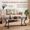 KOMFOTTEU Couchtisch aus Glas, rechteckiger Wohnzimmertisch Produktbild-Vorschau 5