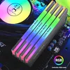 A close-up shot of RGB RAM modules and a CPU cooler on a motherboard. Náhled obrázku produktu