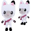 Two plush toys of a white cat character with pink ears and a pink sash, shown from the front against a white background. Produktbild-Vorschau