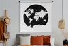 MuchoWow® Wandteppich Wandbehang Weltkarte - Kreis - Produktbild-Vorschau 4