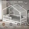 ML-Design dětská postel domeček postel 90x200 cm bílá se 2 Náhled obrázku produktu 1