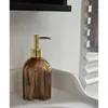 Seifenspender Retro braun gold Glas Pumpkopf Produktbild-Vorschau 2