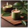 Leinwandbild Kerzen Zen Spa 60x60 Feeby Grün bild für die Produktbild-Vorschau 3