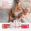 A mother holding her baby, with various Seboradin products displayed in the foreground. Podgląd zdjęcia produktu