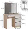 Schminktisch Vicco Sherry Sonoma 90 cm mit LED-Spiegel und Produktbild-Vorschau 7