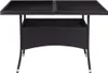 vidaXL Garten-Esstisch Schwarz Poly Rattan und Glas Produktbild-Vorschau 2