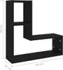 vidaXL Nástěnné police 2 ks černé 50x15x50 cm Dřevěný Náhled obrázku produktu 7