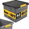 MONZANA® 6x Aufbewahrungsbox 32L mit Deckel 40kg belastbar Produktbild-Vorschau 1