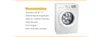Washing instructions for a product, alongside an image of a washing machine. Produktbild-Vorschau