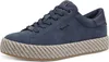 A single blue sneaker with a platform sole is shown against a white background. Produktbild-Vorschau