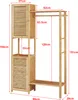 A bamboo wardrobe stand with dimensions shown. Produktbild-Vorschau