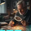 Loupe 10x avec éclairage LED (18 diodes) et grand verre Voir les images du produit 8