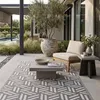 HOMESCAPES Outdoor Teppich wetterfest grau-weiß 120x180 cm, Produktbild-Vorschau 7