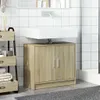 A bathroom vanity cabinet with a sink and faucet. Produktbild-Vorschau