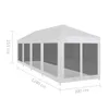Partyzelt mit 10 Mesh-Seitenwänden 12 x 3 m Produktbild-Vorschau 6