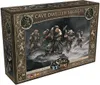 The image shows the box of a board game with artwork depicting a group of savage characters in a snowy environment. Produktbild-Vorschau