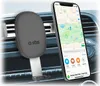 A car phone mount attached to an air vent, with a smartphone displaying navigation. Voir les images du produit