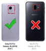 Two phone backs are shown side-by-side, one with a checkmark indicating it fits a specific phone model, and the other with an 'X' indicating it does not. Produktbild-Vorschau