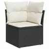 vidaXL 5-tlg. Garten-Sofagarnitur mit Kissen Schwarz Poly Produktbild-Vorschau 4