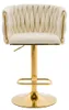 Geflochtener, gepolsterter Barhocker ROSA GOLD in Beige für Produktbild-Vorschau 2