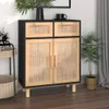 vidaXL Příborník černý 60x30x75cm Masivní borovice a Náhled obrázku produktu 1