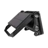 A black solar-powered spotlight with a solar panel is shown against a white background. Produktbild-Vorschau