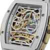 A close-up view of a skeletonized watch face, showcasing its intricate mechanical movement. Náhled obrázku produktu
