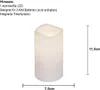 A white LED candle with dimensions indicated. Produktbild-Vorschau