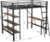 Letto a castello AIORBER, 90x200cm, in acciaio&MDF, con Anteprima dell’immagine prodotto 5