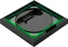 A black docking station with green LED lighting, viewed from a high angle. Náhľad obrázku produktu