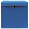 vidaXL Scatole con coperchio 4 pezzi 28x28x28 cm Blu Anteprima dell’immagine prodotto 3