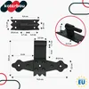 Diagrams and measurements of a black metal hinge and related hardware. Anteprima dell’immagine prodotto
