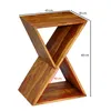 WOHNLING Beistelltisch X-Form 43x60x30 cm Sheesham Produktbild-Vorschau 3