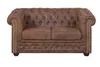 Edles Chesterfield Sofa 2 Sitzer in Mikrofaser Vintage Produktbild-Vorschau 2