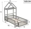 Merax Kinderbett 90x200cm mit Sicherheitszaun, Türen und Produktbild-Vorschau 7