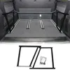 The image shows the interior of a vehicle's cargo area with two black metal brackets installed, and a separate view of two similar brackets with hardware. Anteprima dell’immagine prodotto