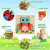 6 Stück Holzpuzzle - Tier Montessori Spielzeug - Produktbild-Vorschau 3